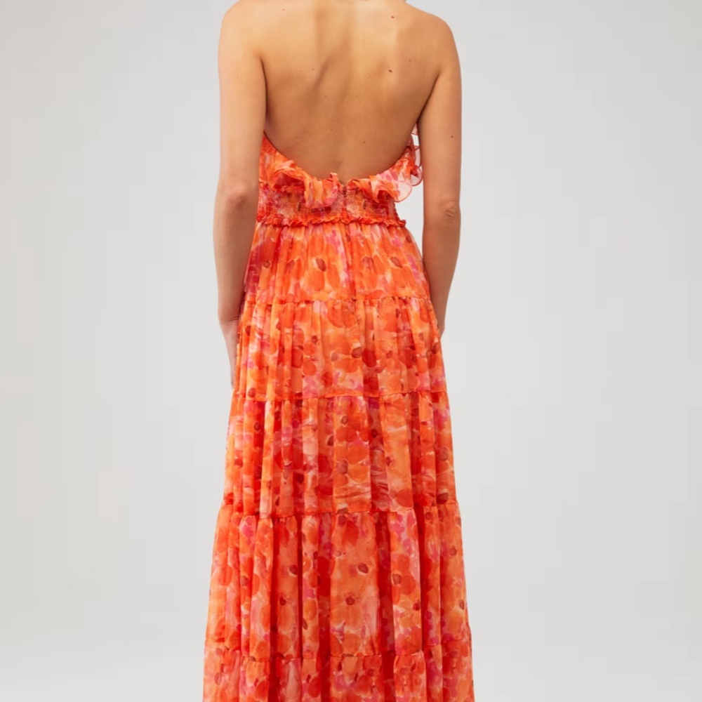 🧡PATBO MYOSOTIS HALTERNECK FLUTTER GOWN NWOT🧡 - Picture 4 of 4